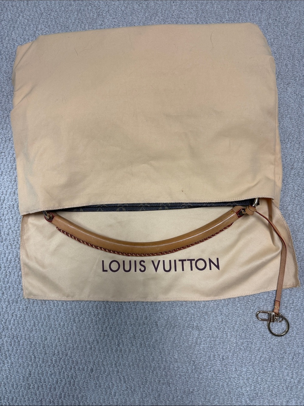 Monogram Hobo Shoulder Bag in Brown and Tan - Picture 11 of 12
